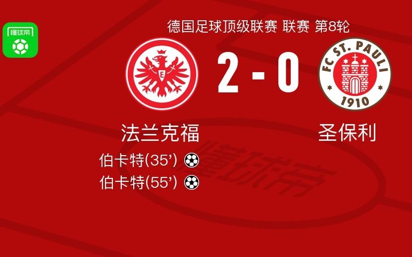 法蘭克福20圣保利，伯卡特包辦2球